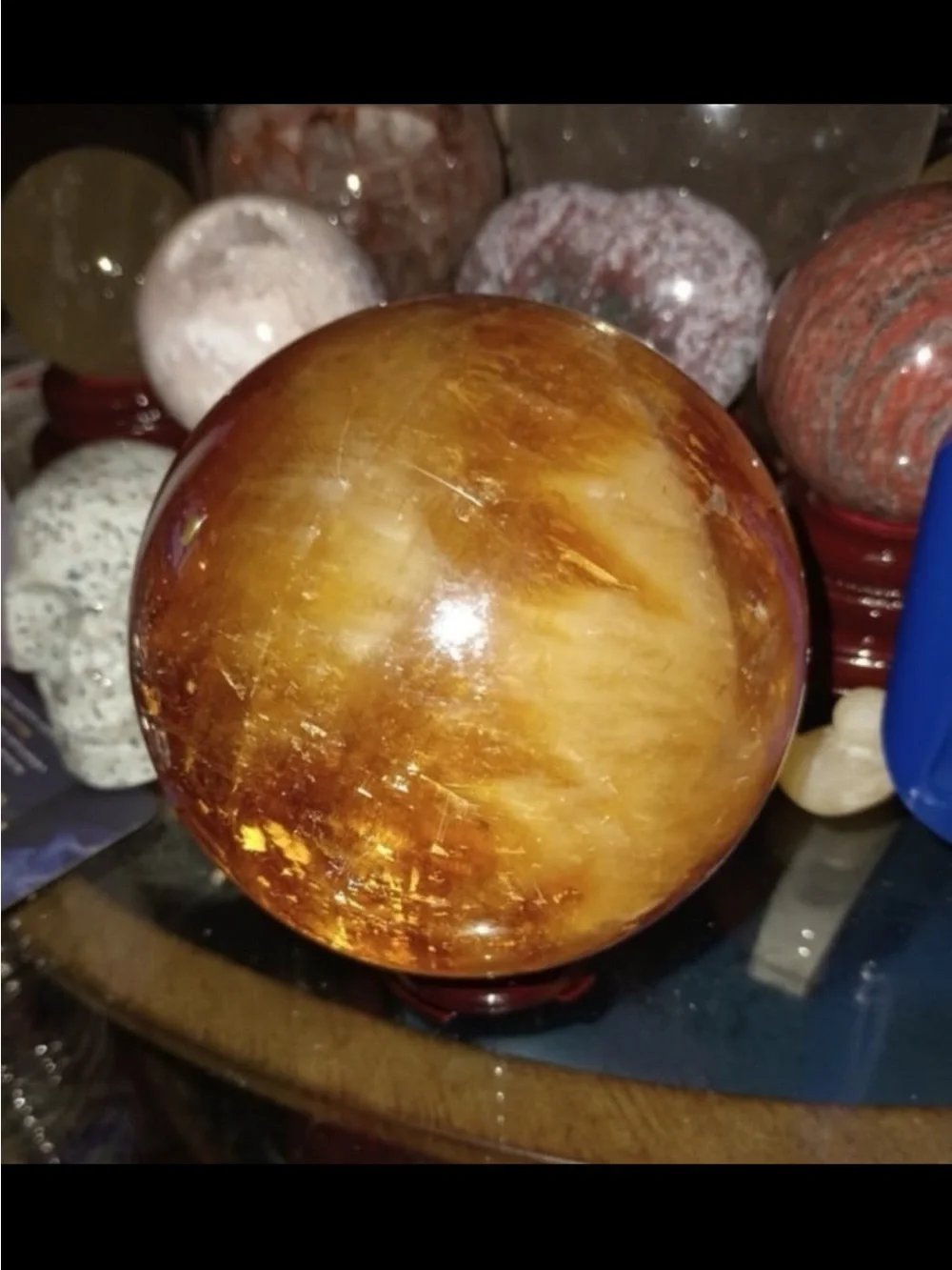 Amber Honey Calcite Sphere Golden Calcite 4lbs 12.4oz UHQ